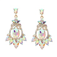 (AB color)occidental style colorful diamond earrings fully-jewelled exaggerating woman diamond flowers Bohemia earringe