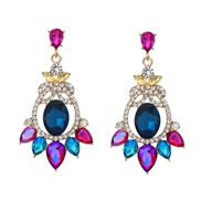 ( Color)occidental style colorful diamond earrings fully-jewelled exaggerating woman diamond flowers Bohemia earringear