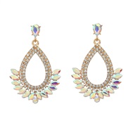 (AB color)occidental style colorful diamond earrings fully-jewelled exaggerating Earring woman diamond drop flowers Boh