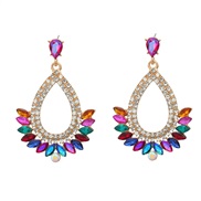 ( Color)occidental style colorful diamond earrings fully-jewelled exaggerating Earring woman diamond drop flowers Bohem