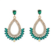 ( green)occidental style colorful diamond earrings fully-jewelled exaggerating Earring woman diamond drop flowers Bohem