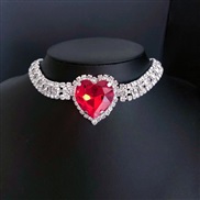 ( red)occidental style new exaggerating big love chain personality multilayer Rhinestone clavicle chain ladynecklace