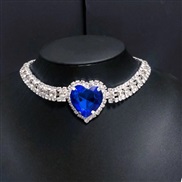 ( blue)occidental style new exaggerating big love chain personality multilayer Rhinestone clavicle chain ladynecklace