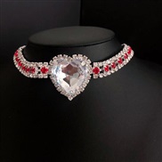 ( white+ red)occidental style new exaggerating big love chain personality multilayer Rhinestone clavicle chain ladyneck