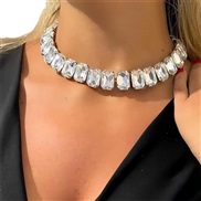 ( white)occidental style fashion all-Purpose luxurious fully-jewelled chain wind clavicle chainnecklace