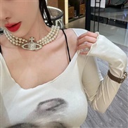 ( Silver)black same style Pearl necklace occidental style retro exaggerating fully-jewelled clavicle chain