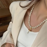(length   Gold)black same style Pearl necklace occidental style retro exaggerating fully-jewelled clavicle chain