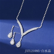(JXTL21 95  crystal) claw chain Rhinestone necklace earrings set crystal clavicle chain necklace