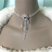 ( Gold)personality fully-jewelled tassel chain  occidental style fashion stage Rhinestone clavicle chain  diamond woman