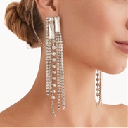 ( Silver)occidental style Rhinestone  fashion high tassel earrings  personality samll Earring womanearrings