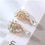 ( white)occidental style creative earrings fashion temperament diamond high Earring woman personality super banquet ear