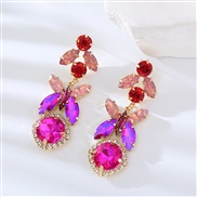 ( red)occidental style fashion earrings woman personality embed colorful diamond multilayer long style Earring temperam