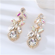 ( white)occidental style fashion earrings woman personality embed colorful diamond multilayer long style Earring temper