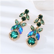 ( green)occidental style fashion earrings woman personality embed colorful diamond multilayer long style Earring temper