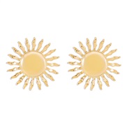 ( Gold)occidental style sun flower pendant clavicle chain  fashion Metal necklace earrings set