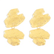 ( Gold)E fashion Irregular samll Alloy earrings  retro exaggerating geometry multilayer splice Earring