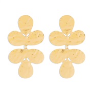 ( Gold)occidental style fashion exaggerating flowers splice earrings  retro Metal three clover earring Alloy Earring