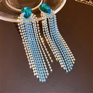( Silver needle  blue)silver diamond love drop earrings occidental style exaggerating earring fashion samll high Earrin