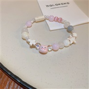 ( 4 Bracelet  Color)more color ceramic square beads bracelet fashion samll temperament lovely woman small fresh