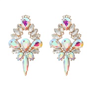 (AB color) style colorful diamond earrings occidental style exaggerating Earring woman Alloy diamond fully-jewelledearr