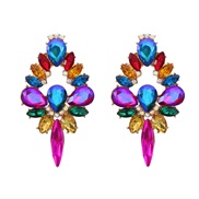 ( Color) style colorful diamond earrings occidental style exaggerating Earring woman Alloy diamond fully-jewelledearrin