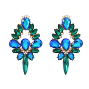 (blue green ) style colorful diamond earrings occidental style exaggerating Earring woman Alloy diamond fully-jewellede