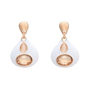 ( Gold)ins wind occidental style earrings geometry earring woman lovely Alloy enamel diamond Earringearrings