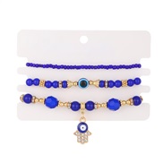 ( 2 KCgold / blue A 613)occidental style three set Anklet  retro Bohemia ethnic style beads eyes foot