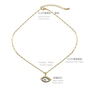 (N2614)occidental style fashionyk blue crystal beads eyes pendant necklace woman color clavicle chain