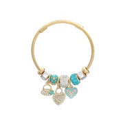 (38 blue)occidental style bangle style bracelet woman love pendant lovers giftbracelet