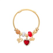 (45 red)occidental style bangle style bracelet woman crown heart-shaped pendantbracelet