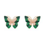 ( green)fashion summer enamel earrings occidental style exaggerating Earring woman butterfly ear studearrings