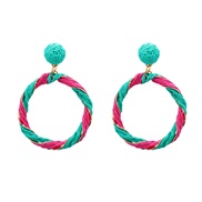 (Cyan )summer earrings occidental style exaggerating Earring woman fashion Round establishment earringearrings