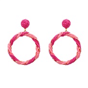 ( rose Red)summer earrings occidental style exaggerating Earring woman fashion Round establishment earringearrings