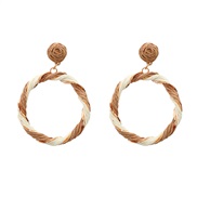 ( brown)summer earrings occidental style exaggerating Earring woman fashion Round establishment earringearrings