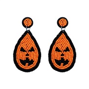 ( Orange) occidental style handmade beads earrings woman exaggerating ethnic style
