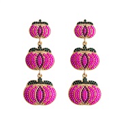 ( rose Red) gift earrings creative three layer Alloy beads earrings