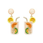 ( yellow)summer occidental style exaggerating enamel beads diamond earrings personality earring