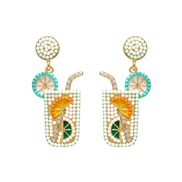 ( blue)summer occidental style exaggerating enamel beads diamond earrings personality earring