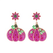 ( rose Red)occidental style creative cartoon Alloy beads diamond earrings woman day