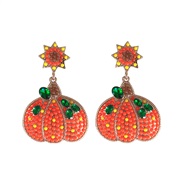 ( Orange)occidental style creative cartoon Alloy beads diamond earrings woman day