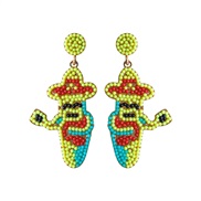 ( green) occidental style creative personality exaggerating Alloy beads earrings woman