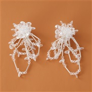 (EZ4913baise)E occidental style spring summer resin flowers earrings Earring multilayer tassel flowers earring