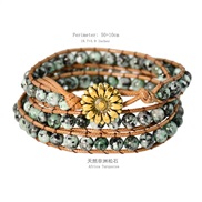 (B1694)occidental style retro wind handmade weave natural beads bracelet woman multilayer twining