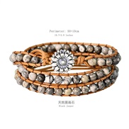 (B1695)occidental style retro wind handmade weave natural beads bracelet woman multilayer twining