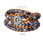 (B1696)occidental style retro wind handmade weave natural beads bracelet woman multilayer twining