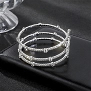 ( Silver)fully-jewelled multilayer bangle twining occidental style exaggerating more row Rhinestone bracelet woman