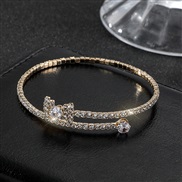 ( Gold)fully-jewelled bride bangle  row opening bow Rhinestone bracelet crystal bracelet woman