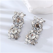 ( white)occidental style personality fashion temperament earrings fully-jewelled square ear stud woman Alloy diamond ex