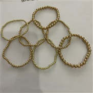 (KCgold  DZ 151)occidental style brief wind imitate Pearl set bracelet wind geometry beads splice Metal woman